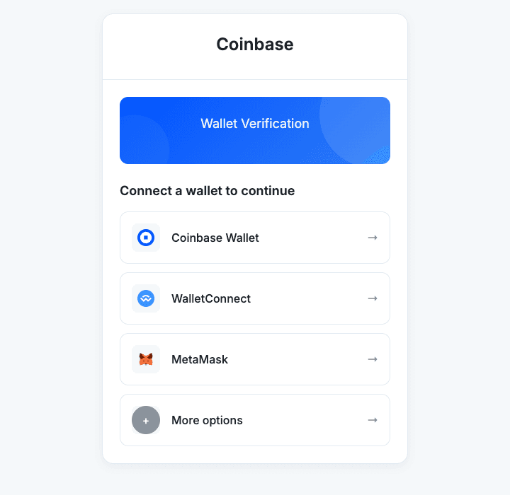 A fake Coinbase wallet-connection page that Grizzly flagged