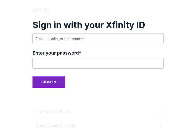 A credential-harvesting page impersonating Xfinity